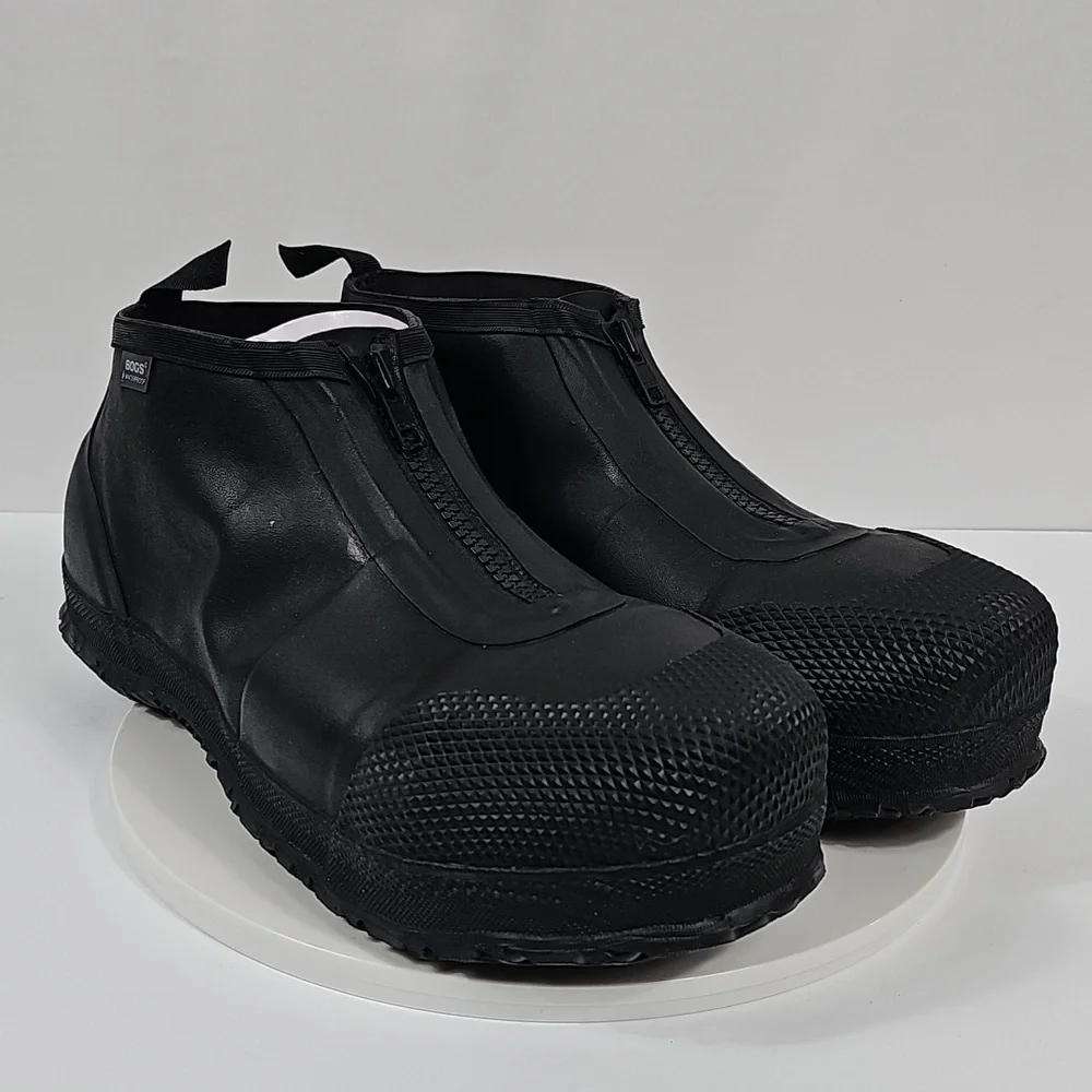 NIB Bogs Mens Zip Comp Toe Rain Boots Sz 11 Black Waterproof Work Shoe Zippered
